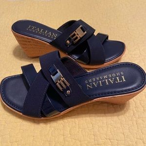 Italian Shoemaker Navy Wedges